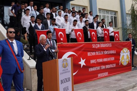 Selçuk Üniversitesi Bozkır Meslek Yüksek Okulu olarak "Barış Pınarı Harekâtına Destek Programı ve Yürüyüşünü" gerçekleştirdik.